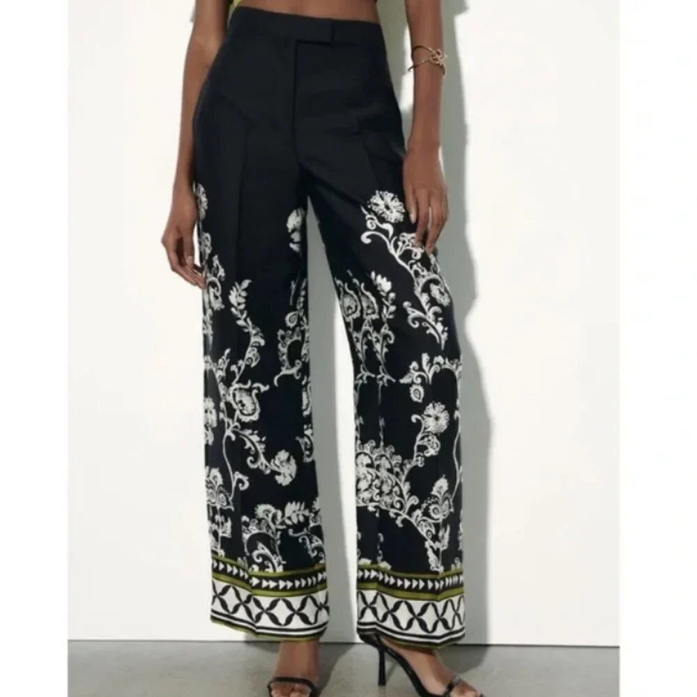 Zara high waisted wide leg pants